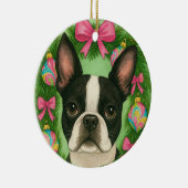 Boston Terrier Christmas Ornament セラミックオーナメント (右)