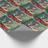 Boston Terrier Christmas Santa Bag Adventure ラッピングペーパー (角)