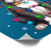 Boston Terrier Christmas Santa Hat  ポスター (角)