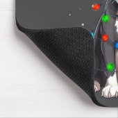 Boston Terrier Christmas Santa Hat マウスパッド (コーナー)
