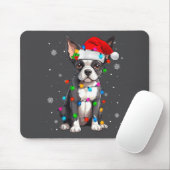 Boston Terrier Christmas Santa Hat マウスパッド (マウス)