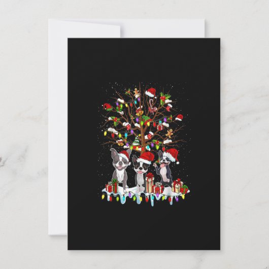 Boston Terrier Christmas Tree Funny Xmas Boston Te 招待状 (正面)