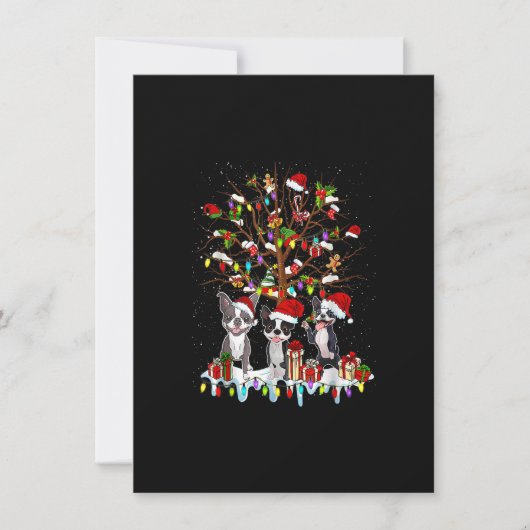 Boston Terrier Christmas Tree Funny Xmas Boston Te 招待状 (正面)