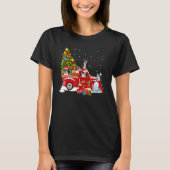 Boston Terrier Christmas Tree Red Truck Tシャツ (正面)