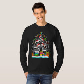 Boston Terrier Christmas Tree Santa Hat Decoration Tシャツ (正面フル)