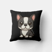 Boston Terrier Custom Name クッション (裏面)