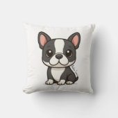 Boston Terrier Custom Name クッション (正面)