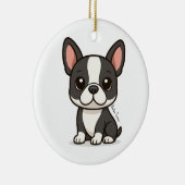 Boston Terrier Custom Name セラミックオーナメント (右)