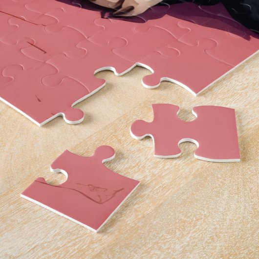 Boston Terrier Dapper Valentine's Day Monocle ジグソーパズル (側面)