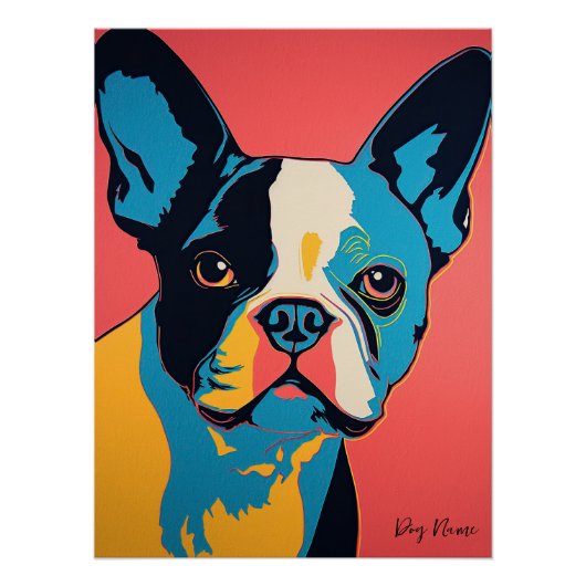 Boston Terrier Dog 001 - Bruno Pokopen ポスター (正面)