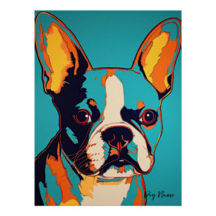 Boston Terrier Dog 003 - Bruno Pokopen ポスター