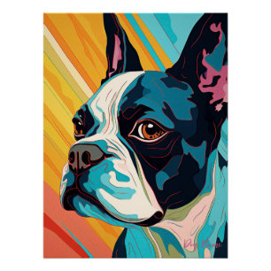 Boston Terrier Dog 004 - Bruno Pokopen ポスター
