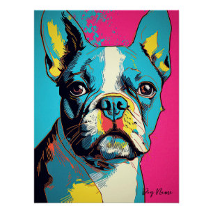 Boston Terrier Dog 005 - Bruno Pokopen ポスター