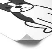 Boston Terrier Dog Cartoon ポスター (角)