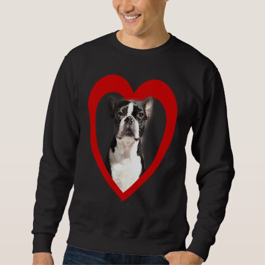 Boston Terrier  Dog Heart   Terrier  Boston Terrie スウェットシャツ (正面)