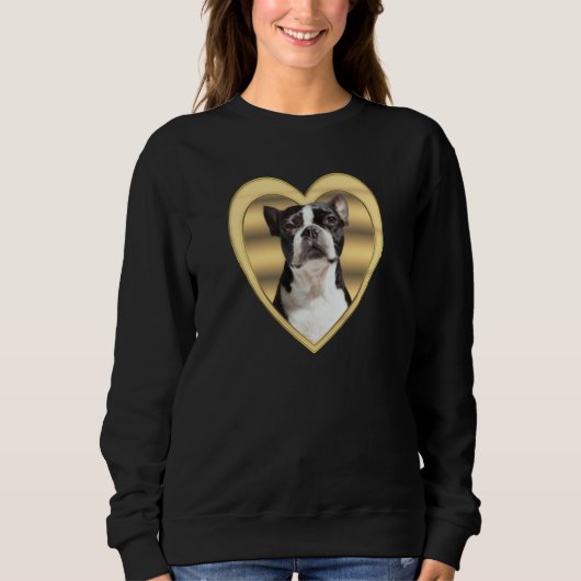 Boston Terrier Dog Heart  Terrier Boston Terrier スウェットシャツ (正面)