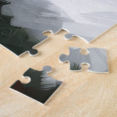 Boston Terrier Dog in Snow Christmas  ジグソーパズル (側面)