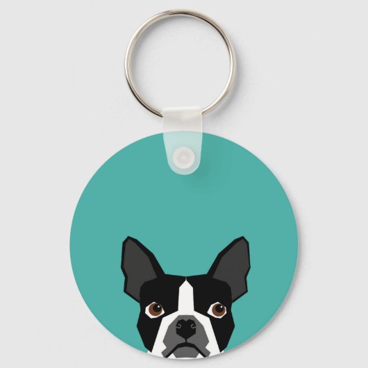 Boston Terrier dog keychain キーホルダー (正面)