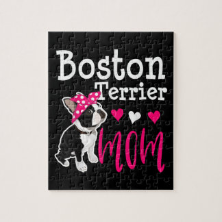 Boston Terrier Dog Mom Owner Cute Funny  ジグソーパズル