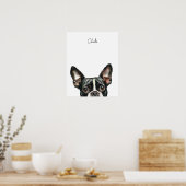 Boston Terrier Dog Personalized Print ポスター (キッチン)