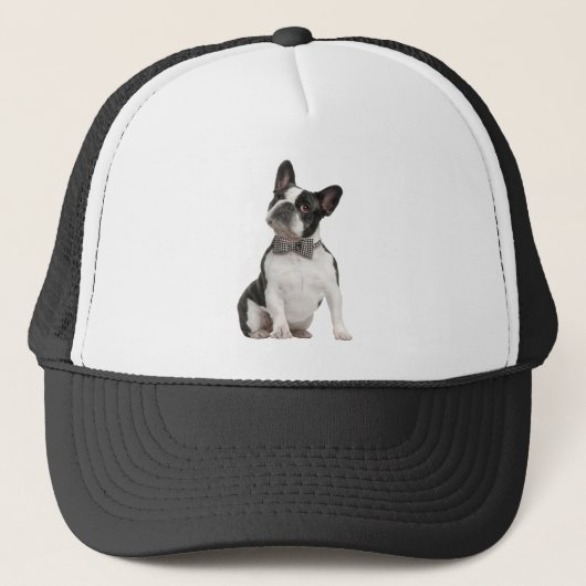 Boston Terrier Dog Pet Animal Custom Trucker Hat キャップ (正面)