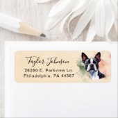 Boston Terrier Dog Return Address Label ラベル (インサイチュ)