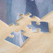 Boston Terrier Dog Riding Motorcycle Christmas ジグソーパズル (側面)