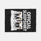 Boston Terrier Dog Sleep Pajamas Nightgown フリースブランケット (正面(横))