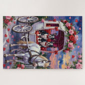 Boston Terrier  Dog Valentine's Day ジグソーパズル (横)