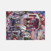 Boston Terrier  Dog Valentine's Day フリースブランケット (正面(横))