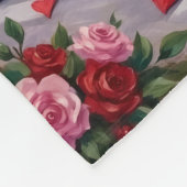 Boston Terrier  Dog Valentine's Day フリースブランケット (角)