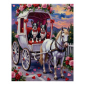 Boston Terrier  Dog Valentine's Day ポスター (正面)