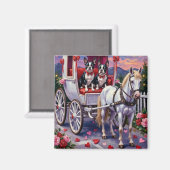 Boston Terrier  Dog Valentine's Day マグネット (正面/裏面)