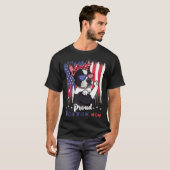 Boston Terrier Dog With Sunglasses American Flag Tシャツ (正面フル)