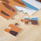 Boston Terrier Dogs Christmas Snow Holiday ジグソーパズル (側面)