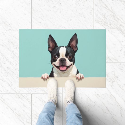 Boston Terrier Doormat Art ドアマット (室内)