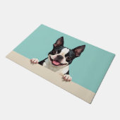 Boston Terrier Doormat Art ドアマット (アングル)