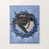 Boston Terrier Flowers Dog Art Photo Painting  ジグソーパズル (縦)