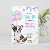 Boston Terrier girl theme invitation 招待状 (スタンド正面)