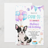Boston Terrier girl theme invitation 招待状 (正面/裏面)