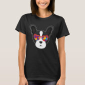 Boston Terrier Glasses Puzzle Autism Awareness Aut Tシャツ (正面)