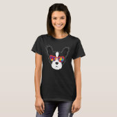 Boston Terrier Glasses Puzzle Autism Awareness Aut Tシャツ (正面フル)
