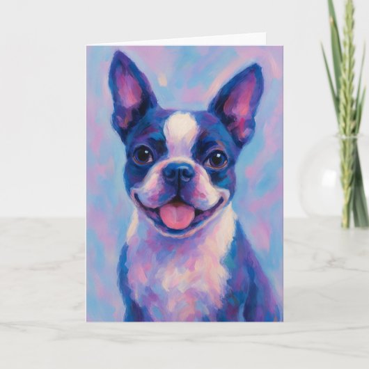 Boston Terrier Greeting Card - Blank Card カード (正面)