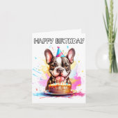 Boston Terrier Happy Birthday カード (正面)