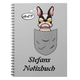 Boston Terrier in Brusttasche, lustig ノートブック