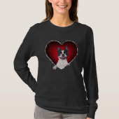 Boston Terrier in Heart Boston Terrier dog Tシャツ (正面)