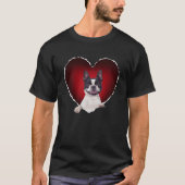 Boston Terrier in Heart Boston Terrier dog Tシャツ (正面)