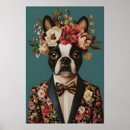 Boston Terrier In Suit Poster, Boston Terrier ポスター