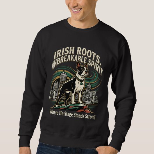Boston Terrier Irish Heritage Pride スウェットシャツ (正面)