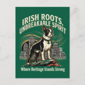 Boston Terrier Irish Heritage Pride ポストカード (正面)